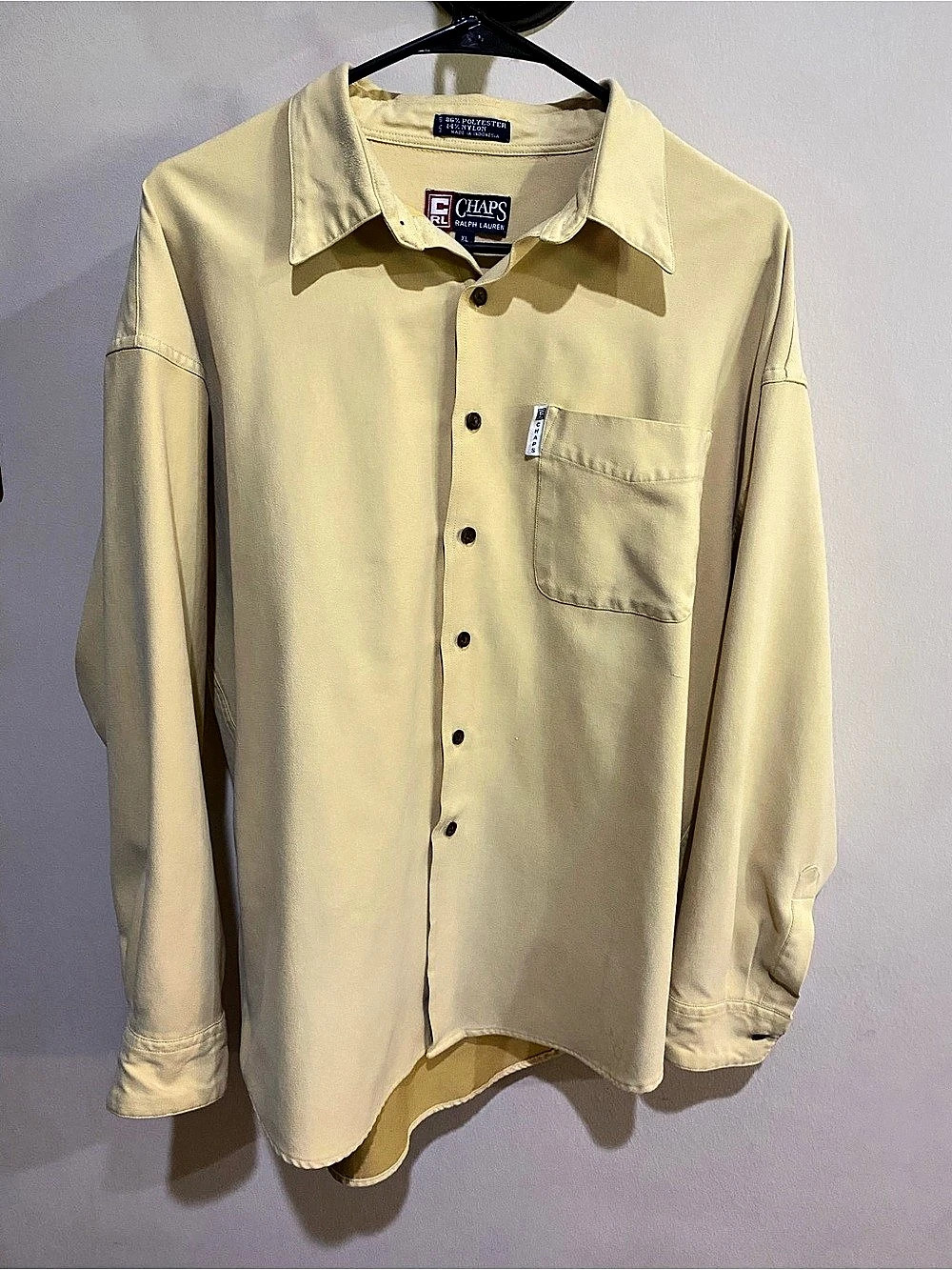 Chaps Men's Button Down Shirt Yellow XL Like New